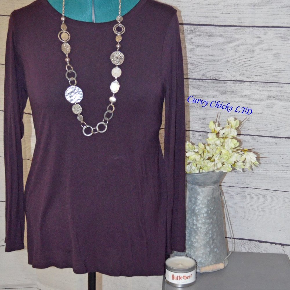 Long Sleeve purple top with lace back